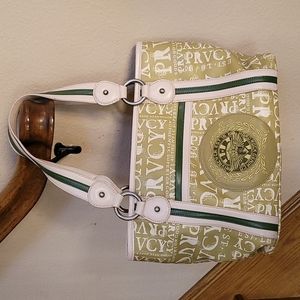 PRVCY Green and Cream Handbag Tote by Privacy Wear Hard Rock Denim Compa…